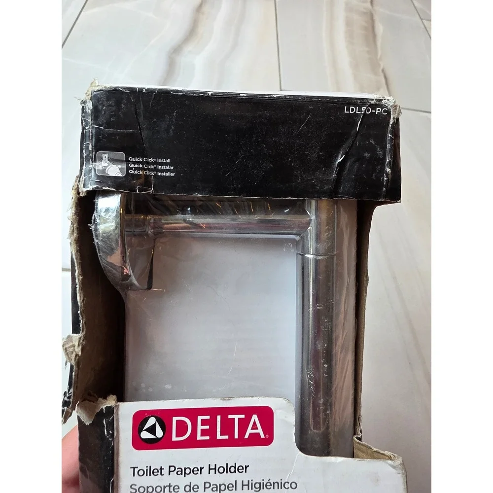 Delta Lyndall Chrome‎ Toilet Paper Holder Wall Mount LDL50-PC Quick Click New F1